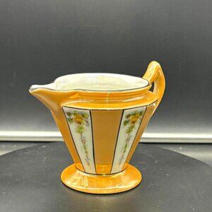 Antique 1920's Fraunfelter China Royal Rochester Orange Lusterware Creamer Pitch